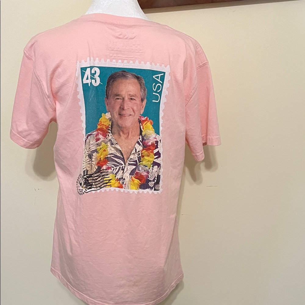 Pink George W. Bush Stamp Design Rowdy GentlemanWomen's Short Sleeve Tee